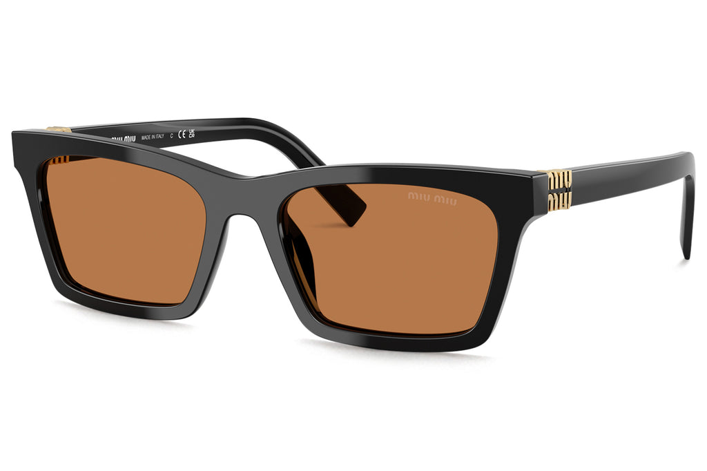 Miu Miu - MU A05SF (Low Bridge Fit) Sunglasses Black with Brown Lenses (16K10I)