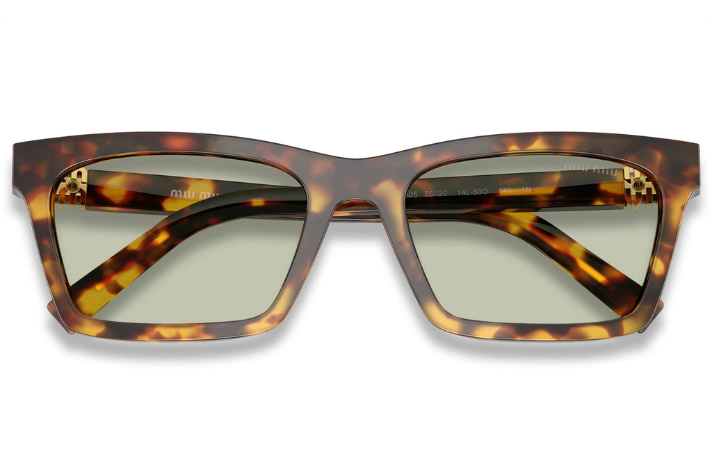 Miu Miu - MU A05S Sunglasses Honey Havana with Light Green Lenses (14L50O)