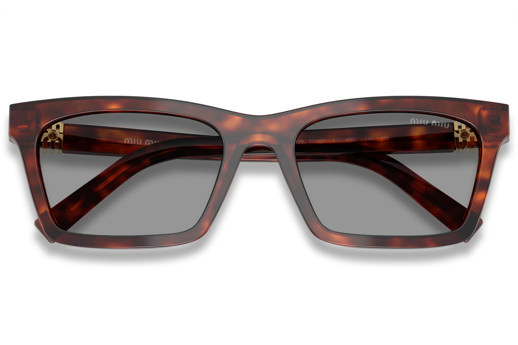 Miu Miu - MU A05S Sunglasses Havana Mahogany with Grey Lenses (21C40O)