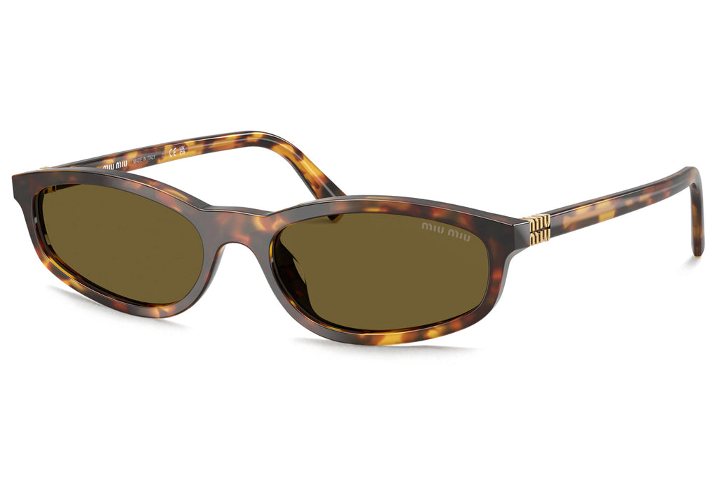 Miu Miu - MU A06SF (Low Bridge Fit) Sunglasses Honey Havana with Dark Brown Lenses (14L09Z)