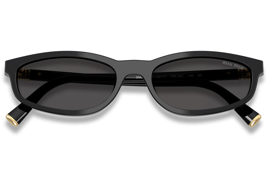 Miu Miu - MU A06SF (Low Bridge Fit) Sunglasses Black with Dark Grey Lenses (16K08Z)