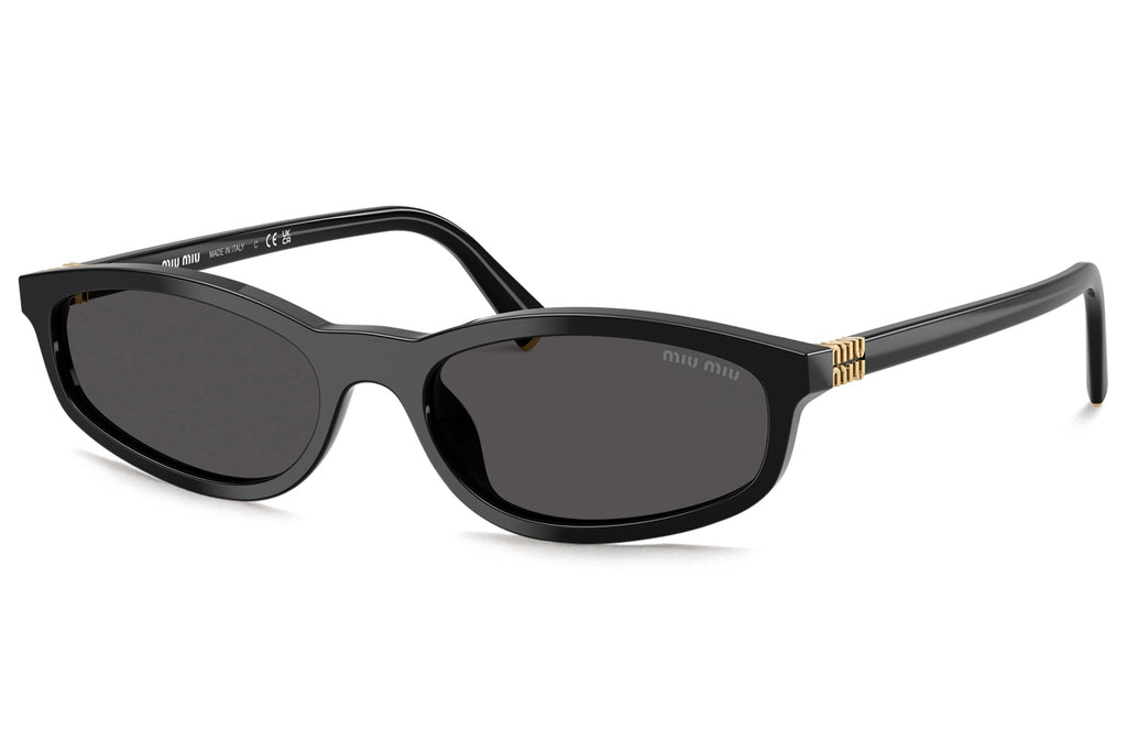 Miu Miu - MU A06SF (Low Bridge Fit) Sunglasses Black with Dark Grey Lenses (16K08Z)