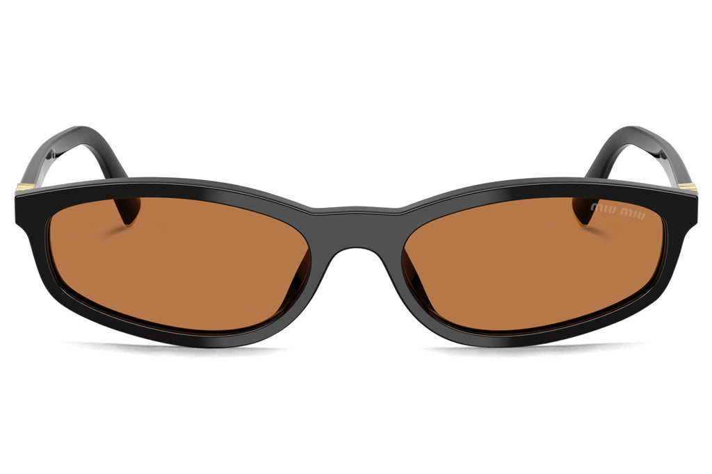 Miu Miu - MU A06SF (Low Bridge Fit) Sunglasses Black with Brown Lenses (16K10I)
