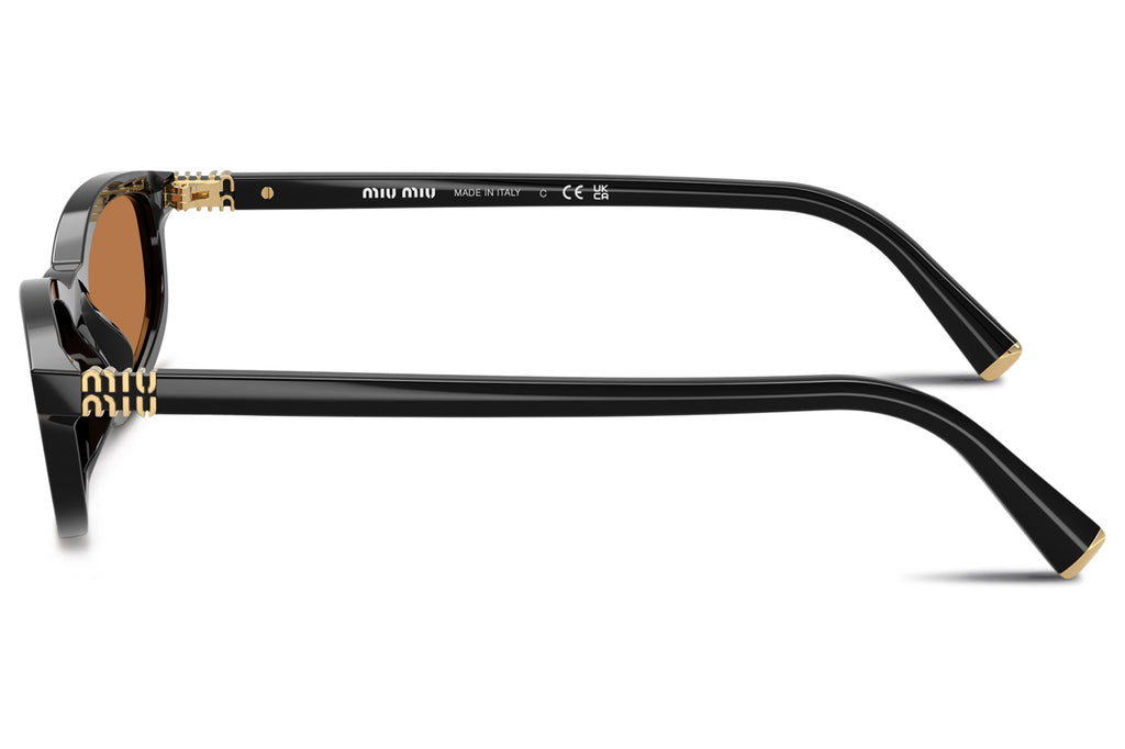 Miu Miu - MU A06SF (Low Bridge Fit) Sunglasses Black with Brown Lenses (16K10I)