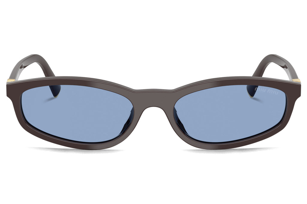 Miu Miu - MU A06SF (Low Bridge Fit) Sunglasses Moka with Light Blue Lenses (22C60O)