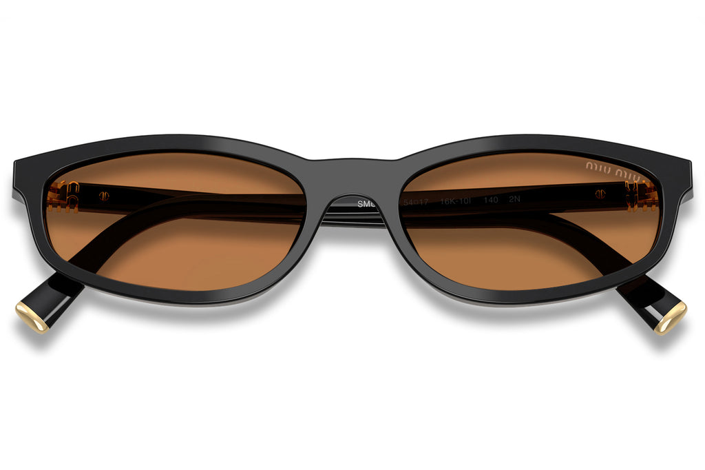 Miu Miu - MU A06S Sunglasses Black with Brown Lenses (16K10I)