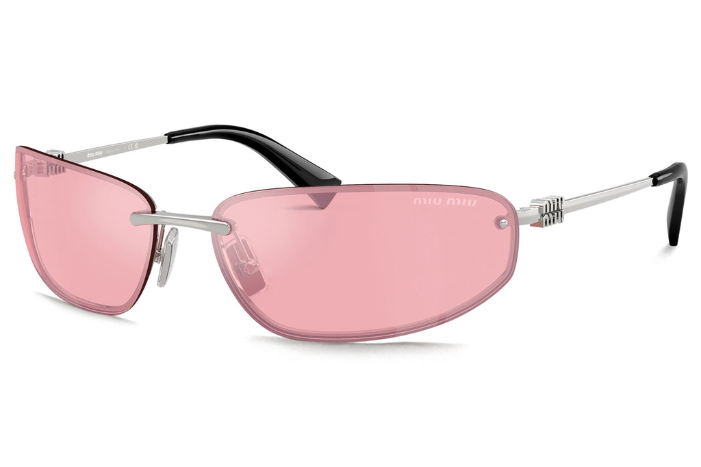 Miu Miu - MU A50S Sunglasses Silver with Pink Mirror Lenses (1BC70J)