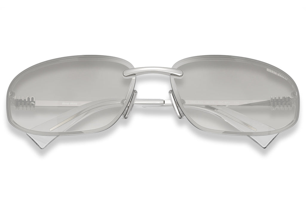 Miu Miu - MU A50S Sunglasses Silver with Clear Silver Gradient Lenses (1BC8H1)
