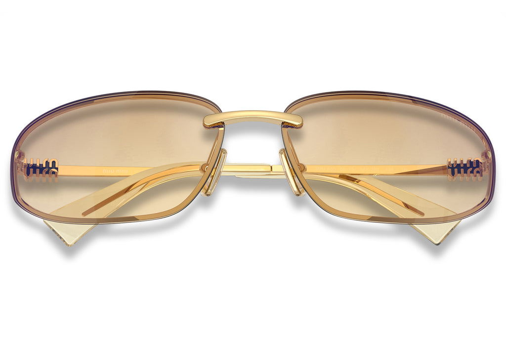 Miu Miu - MU A50S Sunglasses Gold with Yellow Gradient Silver Lenses (5AK7R1)