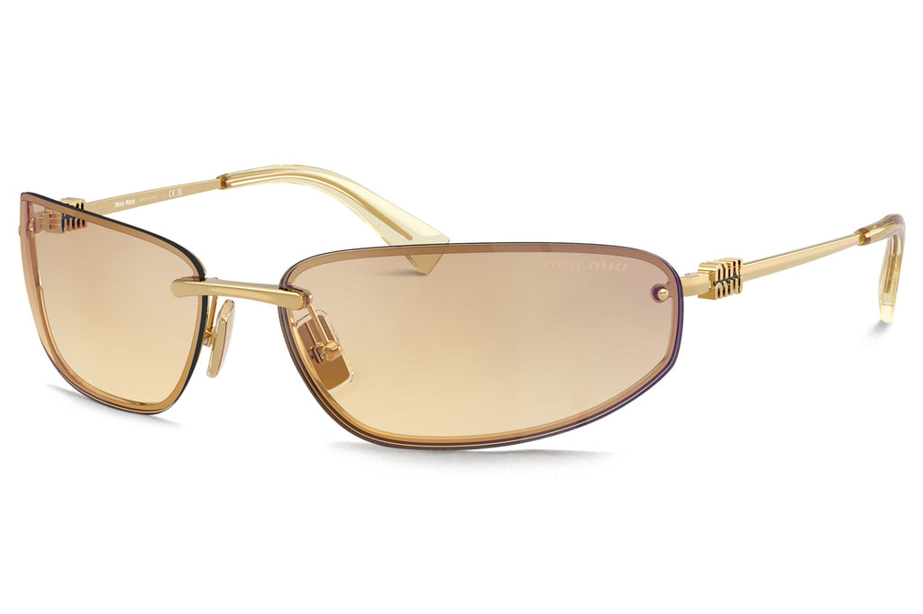 Miu Miu - MU A50S Sunglasses Gold with Yellow Gradient Silver Lenses (5AK7R1)