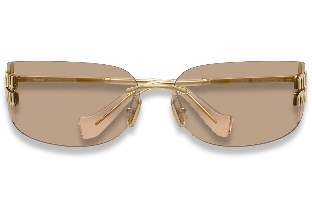 Miu Miu - MU A51S Sunglasses Gold with Bronze Mirror Gradient Lenses (5AK20P)