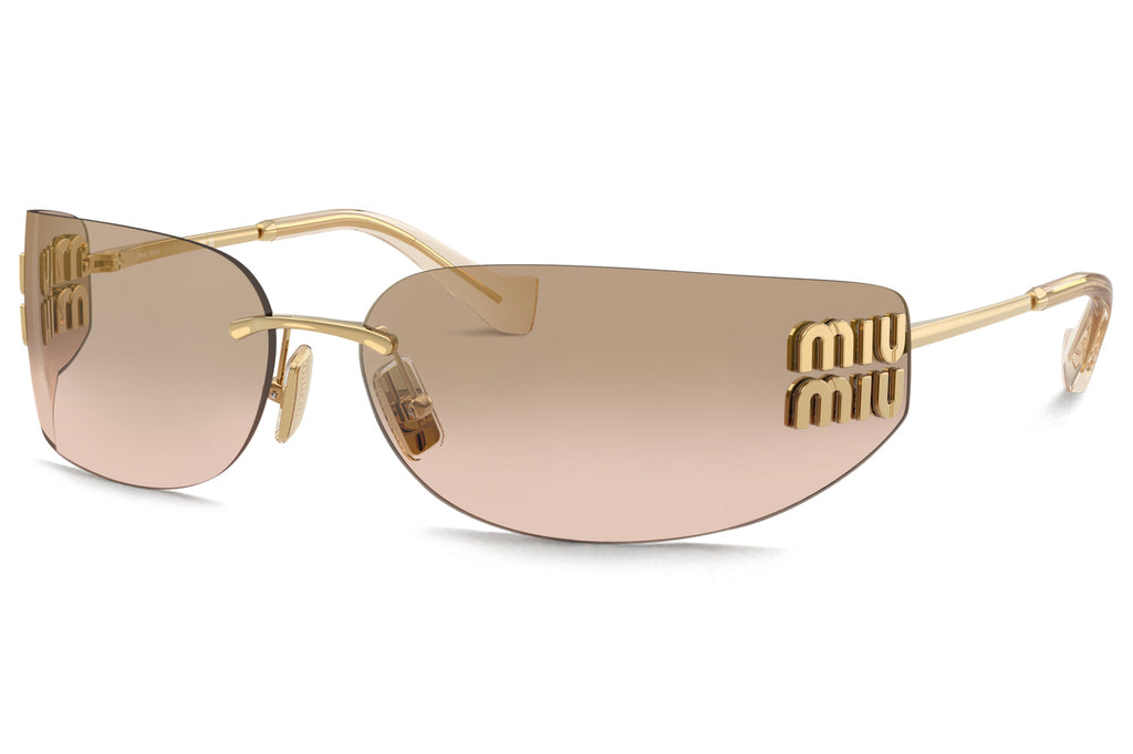 Miu Miu - MU A51S Sunglasses Gold with Bronze Mirror Gradient Lenses (5AK20P)