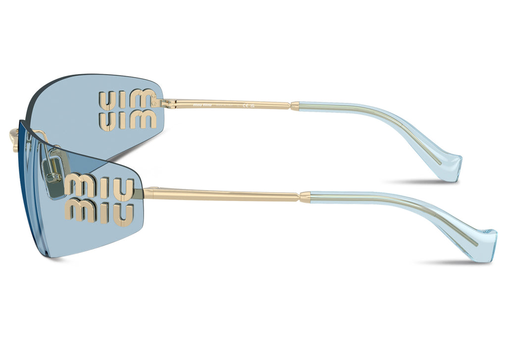 Miu Miu - MU A51S Sunglasses Pale Gold with Light Blue Lenses (ZVN10P)