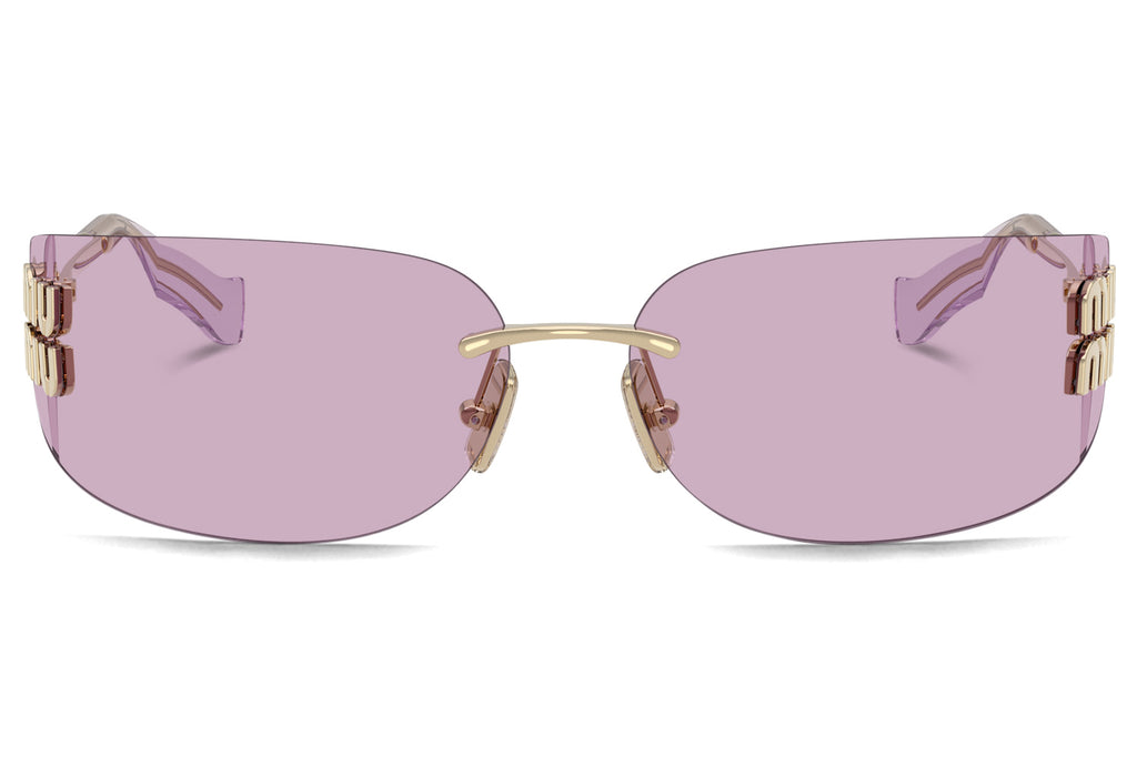 Miu Miu - MU A51S Sunglasses Pale Gold with Pink Lenses (ZVN90O)
