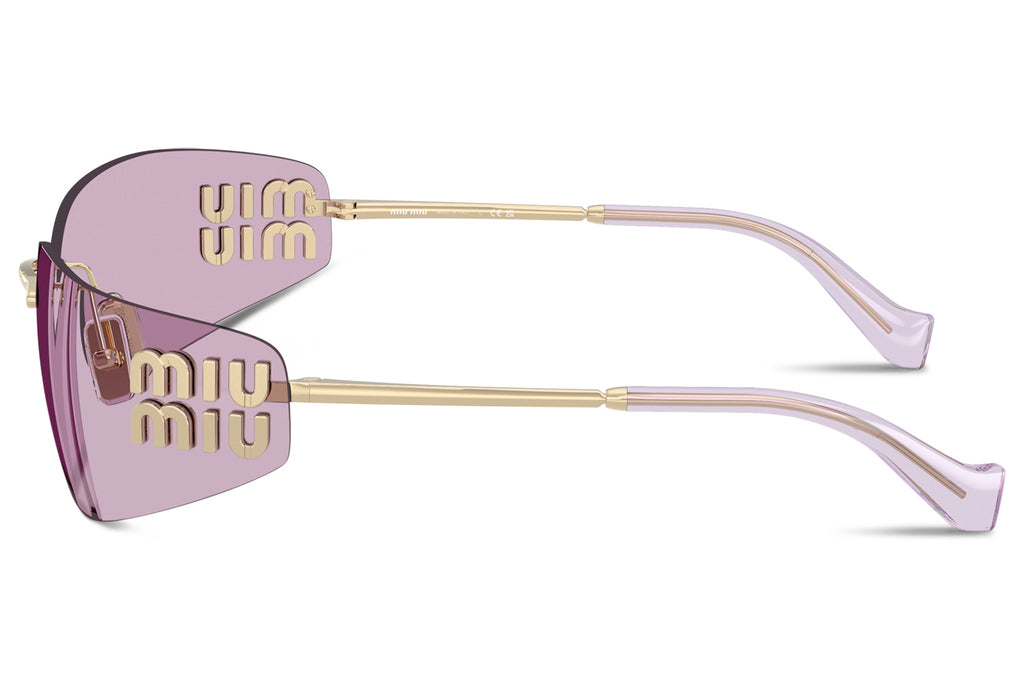 Miu Miu - MU A51S Sunglasses Pale Gold with Pink Lenses (ZVN90O)