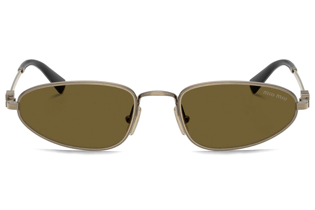 Miu Miu - MU A52S Sunglasses Old Gold with Dark Brown Lenses (26C09Z)