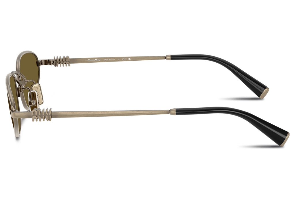 Miu Miu - MU A52S Sunglasses Old Gold with Dark Brown Lenses (26C09Z)