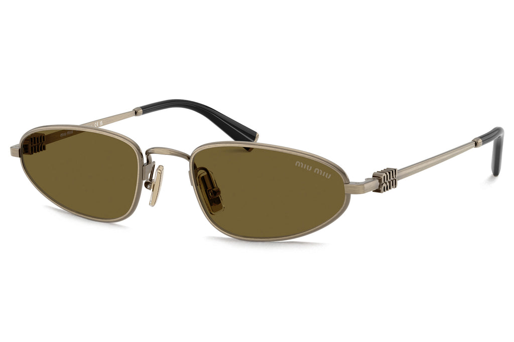 Miu Miu - MU A52S Sunglasses Old Gold with Dark Brown Lenses (26C09Z)
