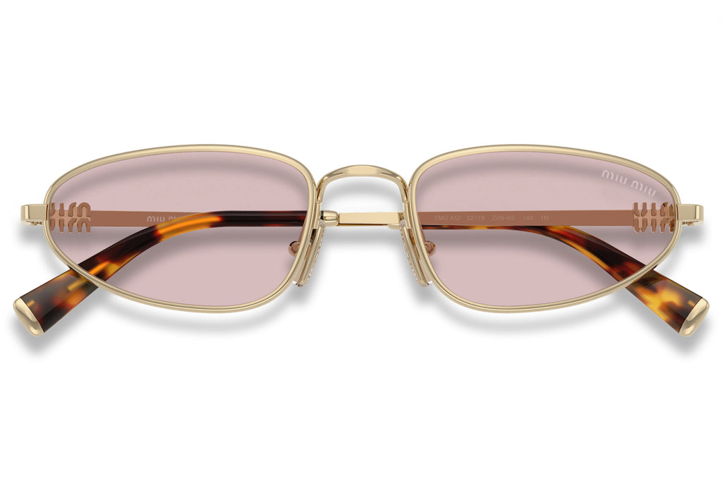 Miu Miu - MU A52S Sunglasses Pale Gold with Pink Lenses (ZVN4I0)