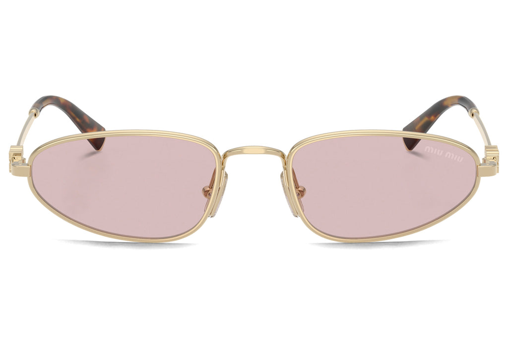 Miu Miu - MU A52S Sunglasses Pale Gold with Pink Lenses (ZVN4I0)