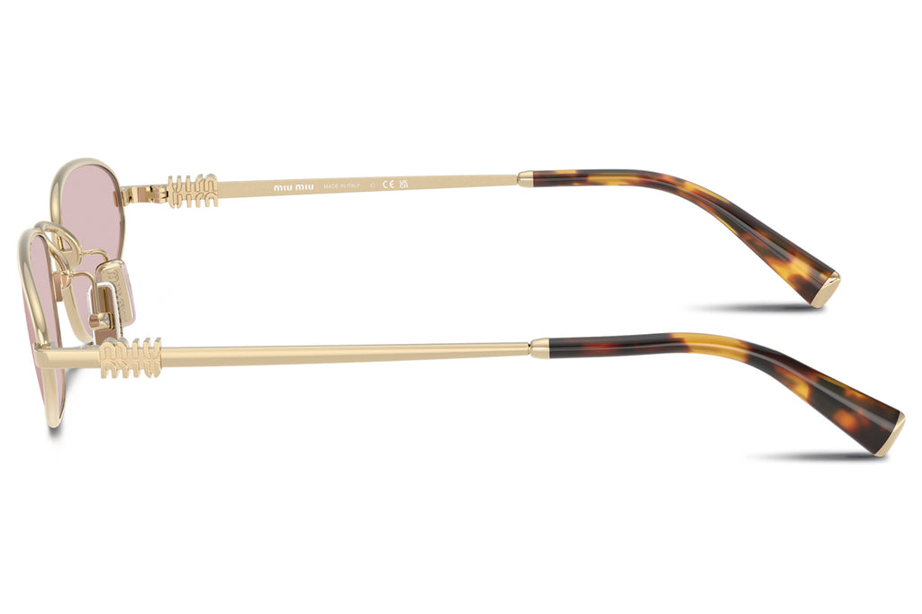 Miu Miu - MU A52S Sunglasses Pale Gold with Pink Lenses (ZVN4I0)