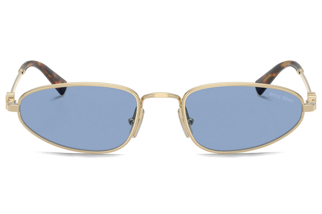 Miu Miu - MU A52S Sunglasses Pale Gold with Light Blue Lenses (ZVN60O)