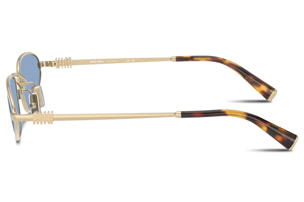 Miu Miu - MU A52S Sunglasses Pale Gold with Light Blue Lenses (ZVN60O)