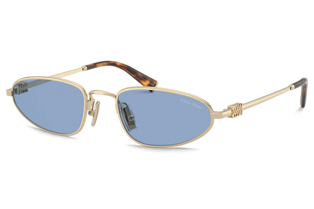 Miu Miu - MU A52S Sunglasses Pale Gold with Light Blue Lenses (ZVN60O)