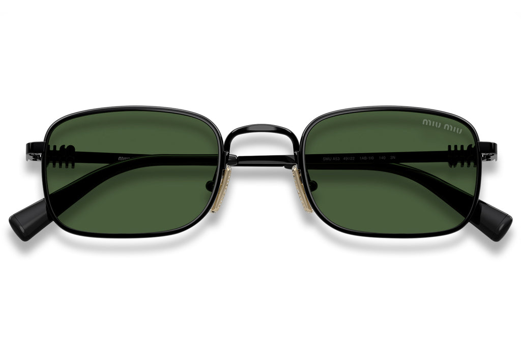 Miu Miu - MU A53S Sunglasses Black with Dark Green Lenses (1AB1I0)