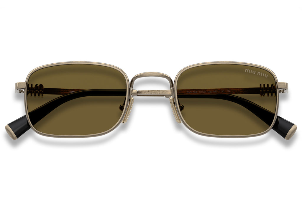 Miu Miu - MU A53S Sunglasses Old Gold with Dark Brown Lenses (26C09Z)