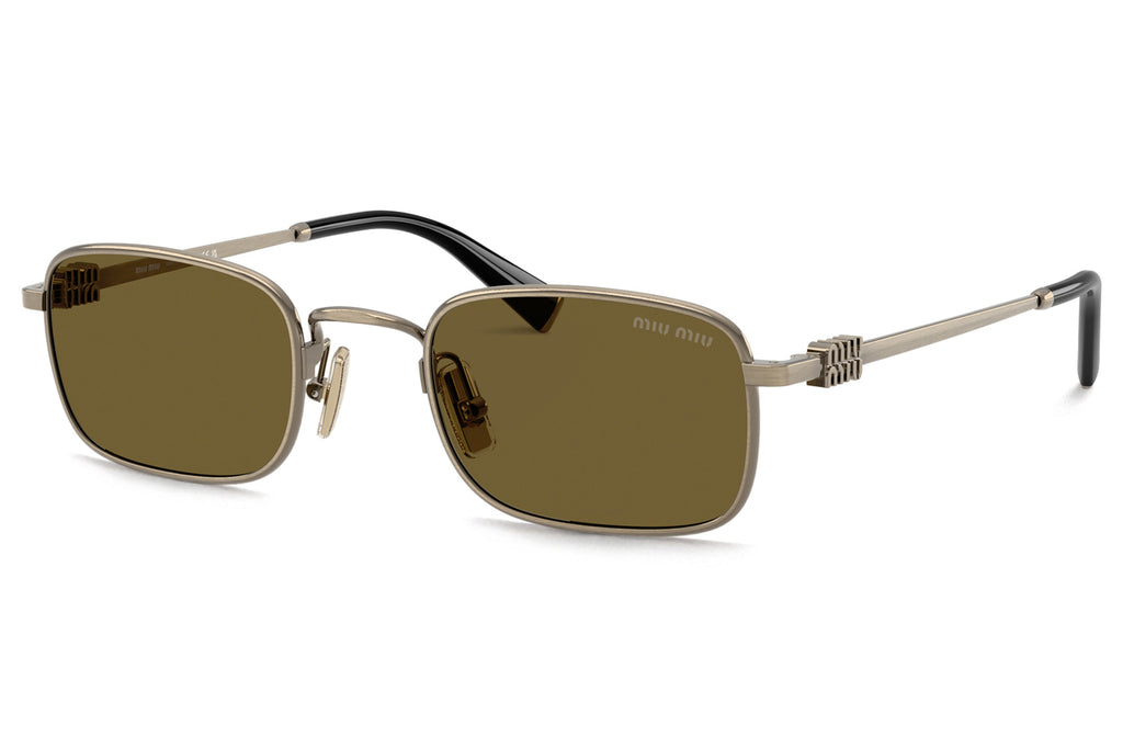 Miu Miu - MU A53S Sunglasses Old Gold with Dark Brown Lenses (26C09Z)