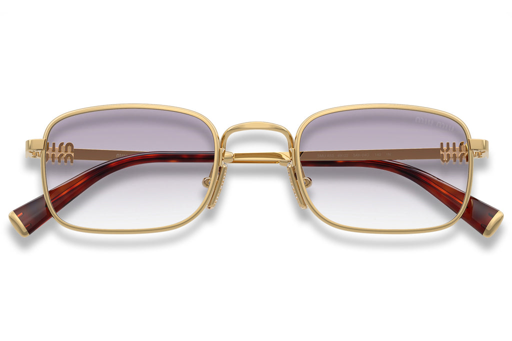 Miu Miu - MU A53S Sunglasses Gold with Clear Gradient Dark Grey Lenses (5AK04O)