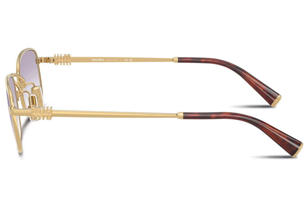 Miu Miu - MU A53S Sunglasses Gold with Clear Gradient Dark Grey Lenses (5AK04O)