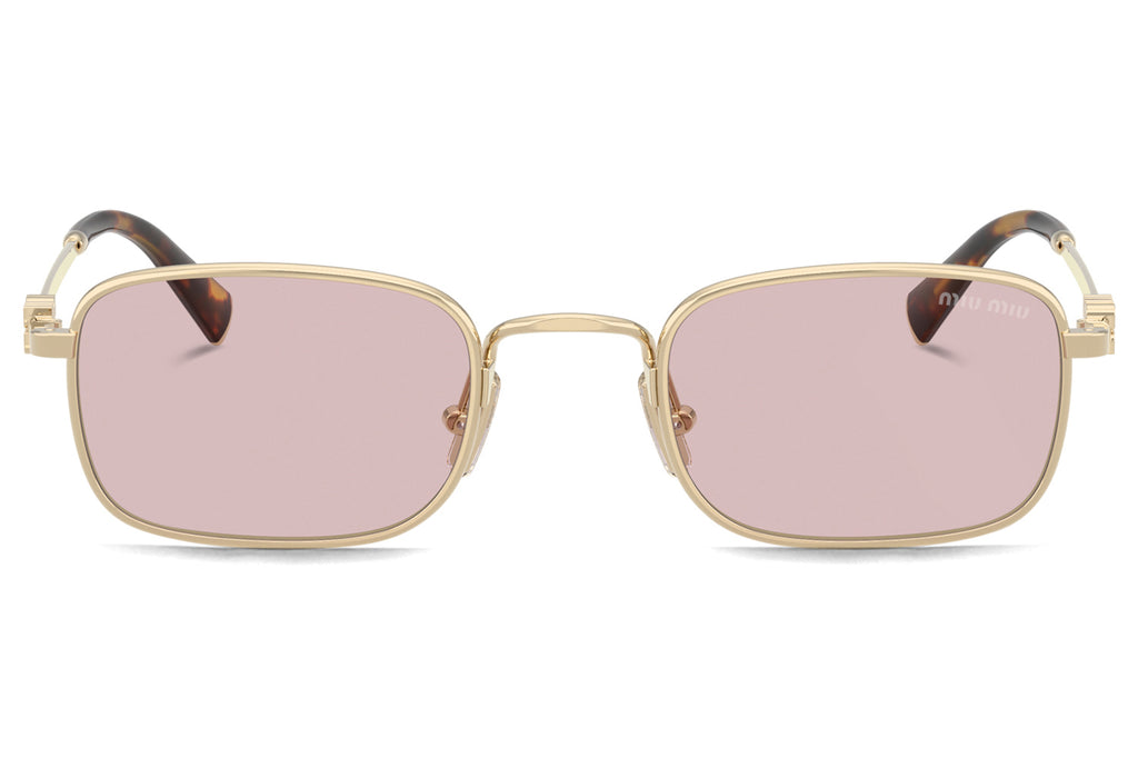 Miu Miu - MU A53S Sunglasses Pale Gold with Pink Lenses (ZVN4I0)