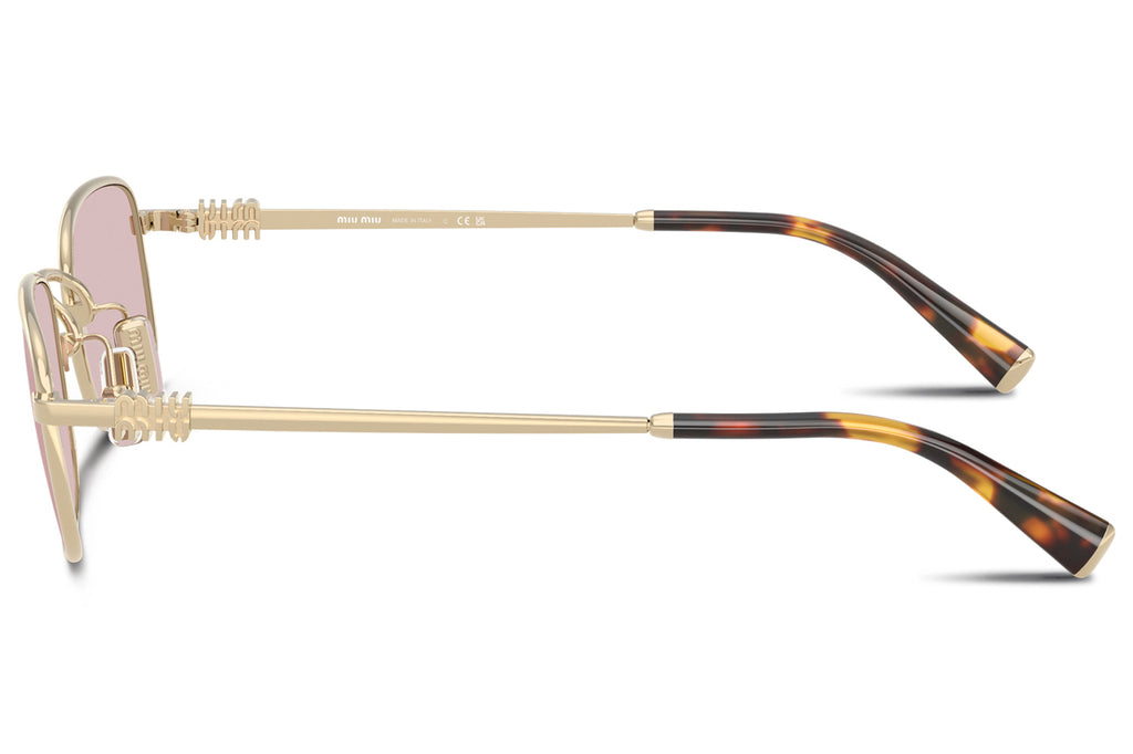Miu Miu - MU A53S Sunglasses Pale Gold with Pink Lenses (ZVN4I0)