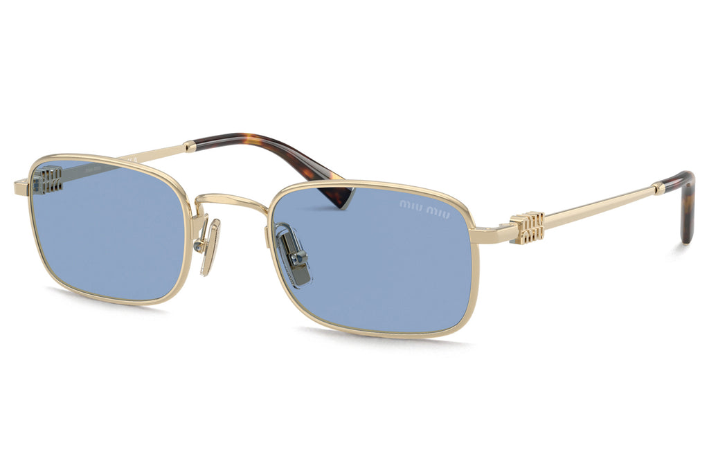 Miu Miu - MU A53S Sunglasses Pale Gold with Light Blue Lenses (ZVN60O)