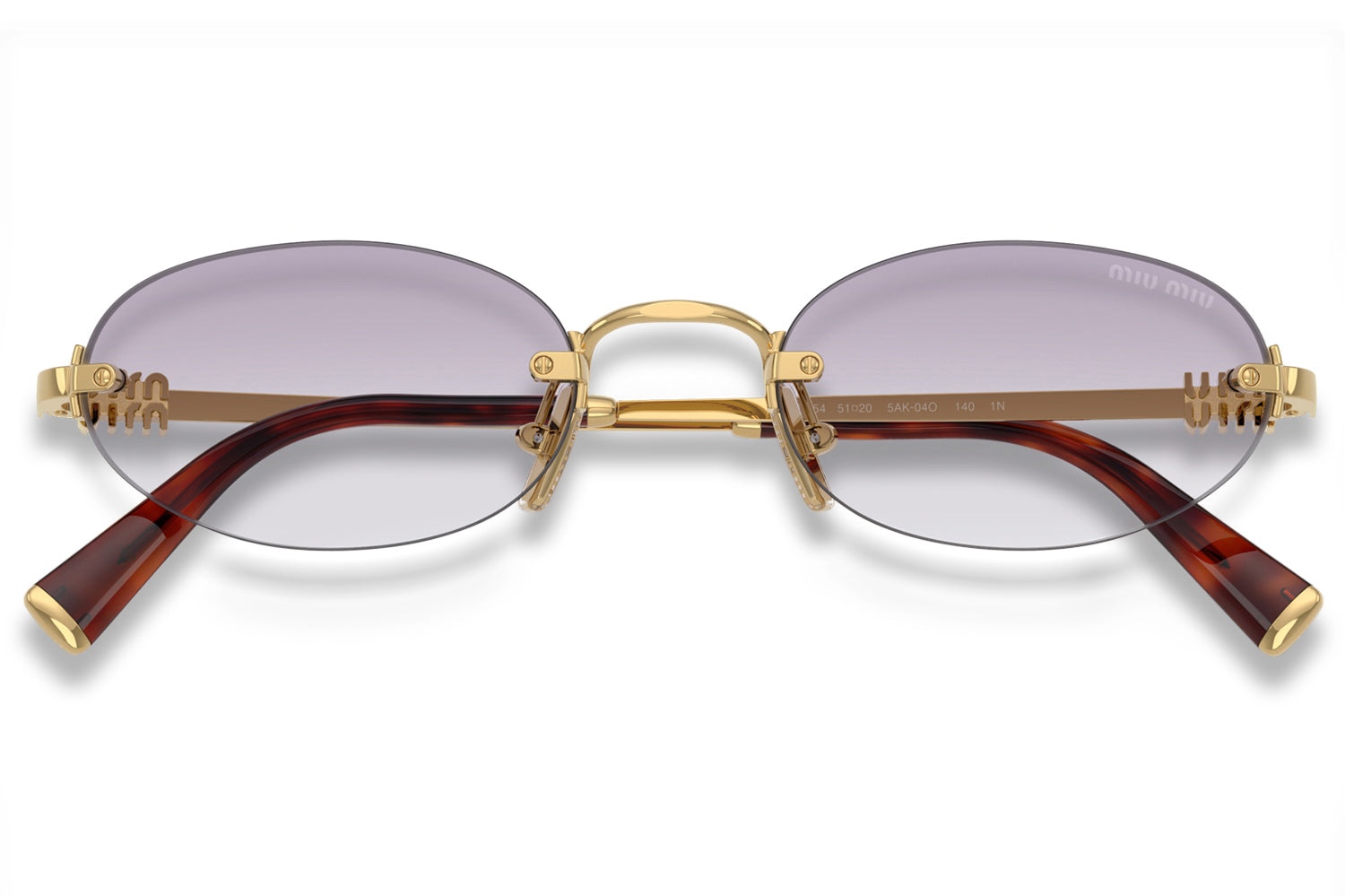 Miu Miu A54S Oval Logo Sunglasses Miu Miu MU A54S 26C09Z 51 | Bassol Optic United States main image 3