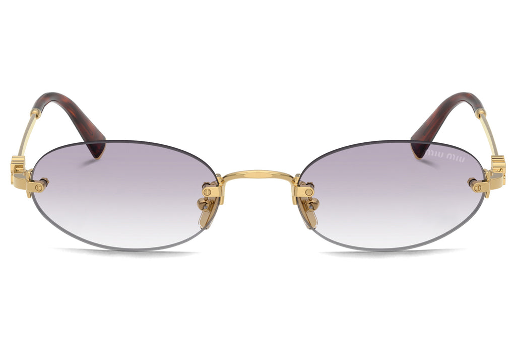 Miu Miu - MU A54S Sunglasses Gold with Clear Gradient Dark Grey Lenses (5AK04O)