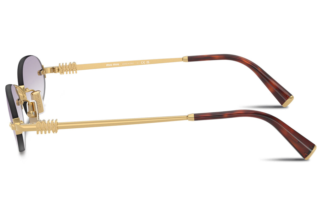 Miu Miu - MU A54S Sunglasses Gold with Clear Gradient Dark Grey Lenses (5AK04O)