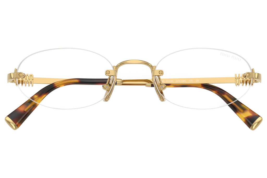 Miu Miu - MU A54S Sunglasses Gold with Clear Blue-Violet Light Filter Lenses (5AK08N)
