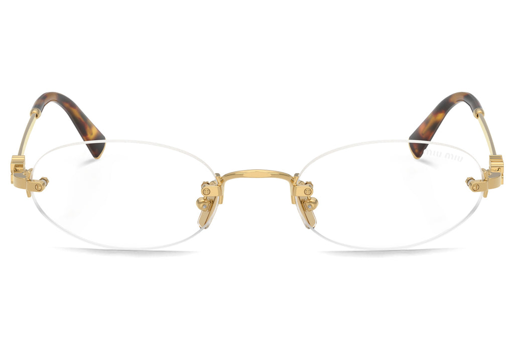Miu Miu - MU A54S Sunglasses Gold with Clear Blue-Violet Light Filter Lenses (5AK08N)
