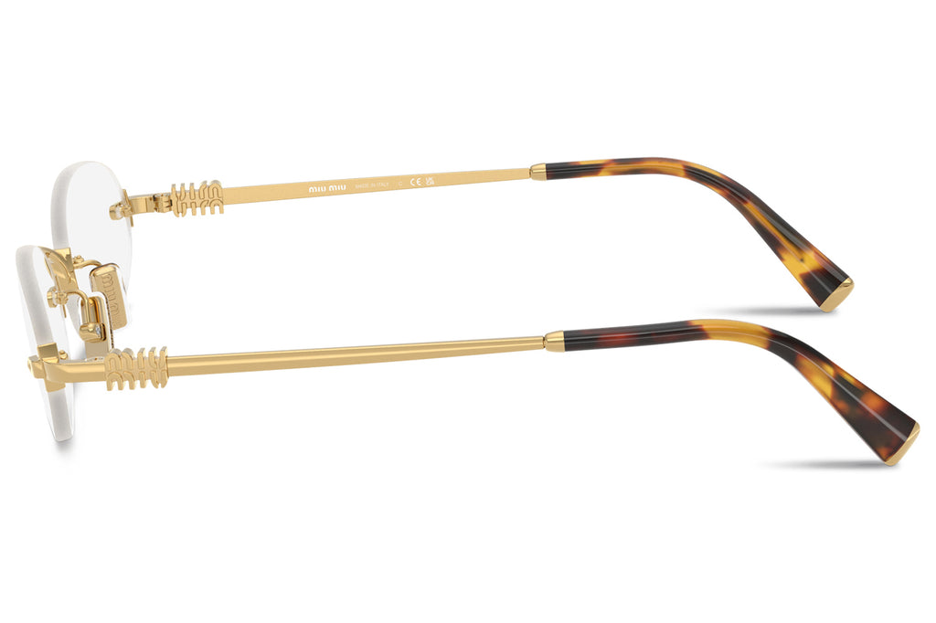 Miu Miu - MU A54S Sunglasses Gold with Clear Blue-Violet Light Filter Lenses (5AK08N)