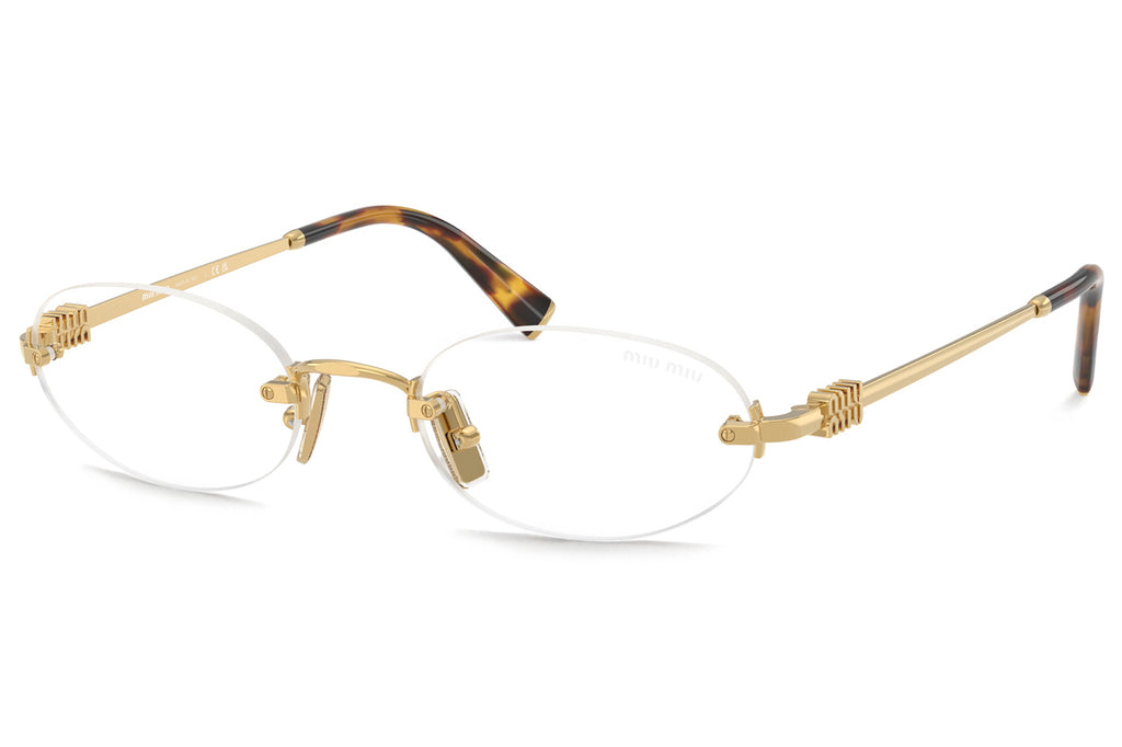Miu Miu - MU A54S Sunglasses Gold with Clear Blue-Violet Light Filter Lenses (5AK08N)