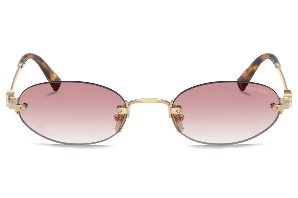 Miu Miu - MU A54S Sunglasses Pale Gold with Clear Gradient Pink Lenses (ZVN70O)