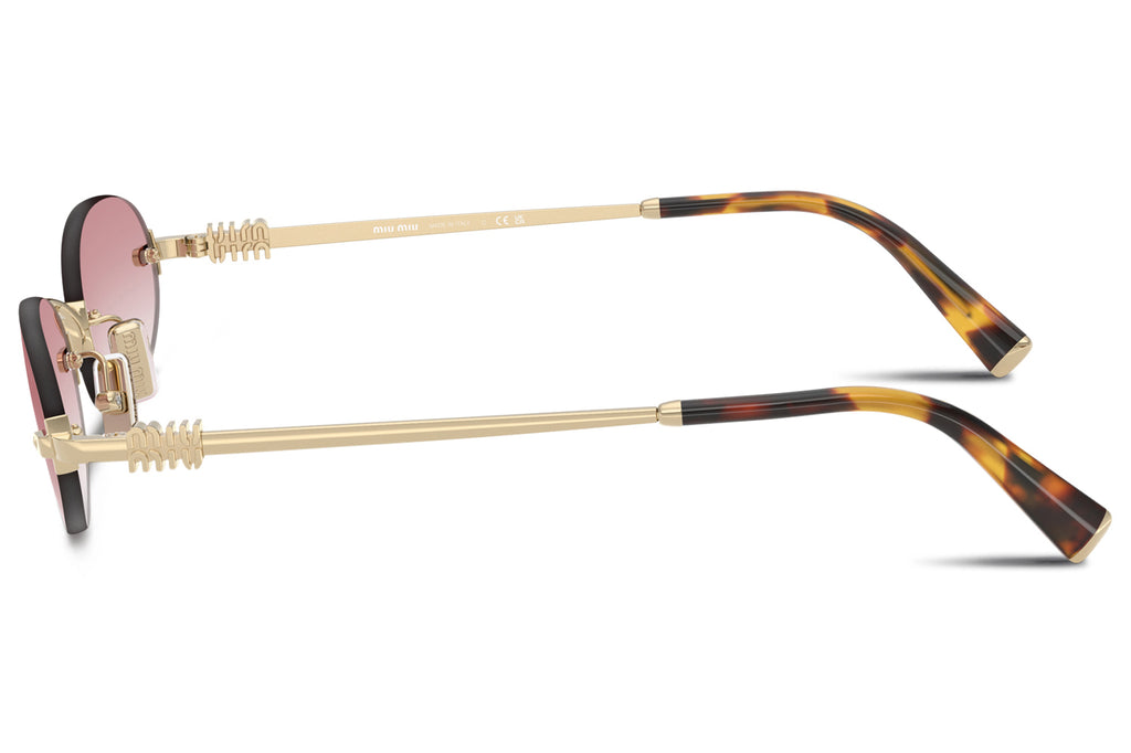 Miu Miu - MU A54S Sunglasses Pale Gold with Clear Gradient Pink Lenses (ZVN70O)