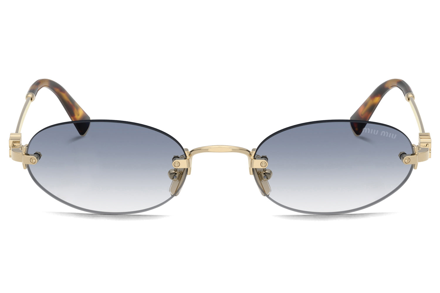 NEW Miu Miu MU A54S Rimless Sunglasses in Gold Grey $578 Miu Miu - MU A54S Sunglasses | Specs Collective main image 2