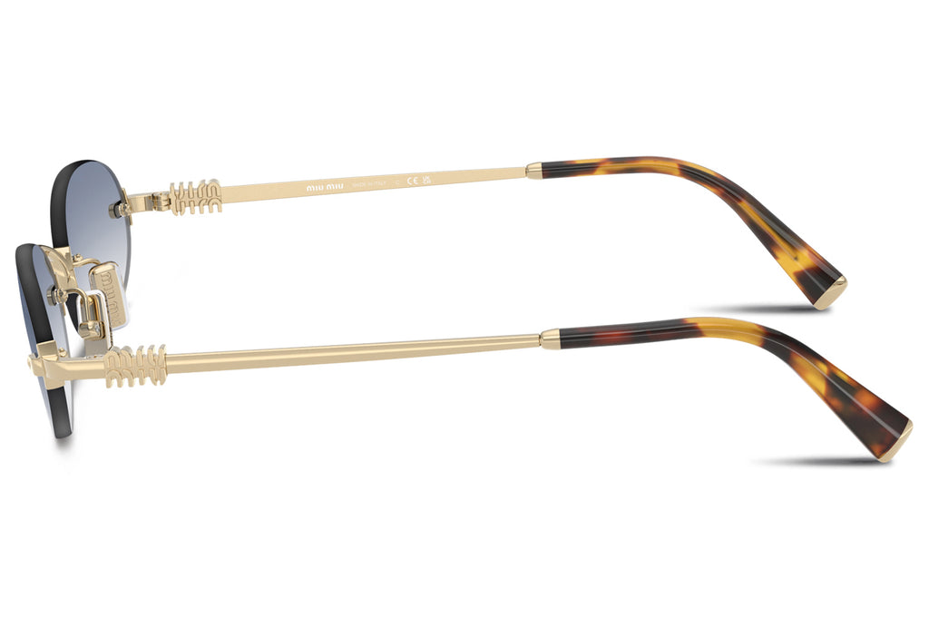 Miu Miu - MU A54S Sunglasses Pale Gold with Clear Gradient Light Blue Lenses (ZVN80O)