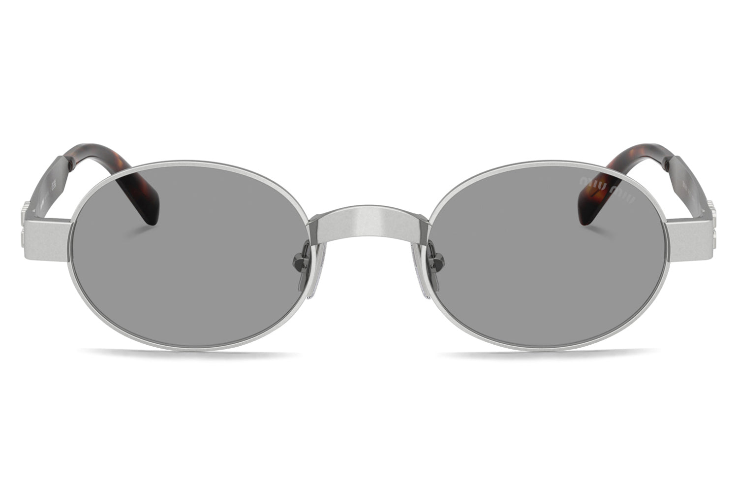 Miu Miu Oval Skinny Sunglasses Mu 58us 1ab 5o0 Black Silver/Grey NWT Miu Miu MU 06ZS 1AB5S0 Sunglasses - US main image 4