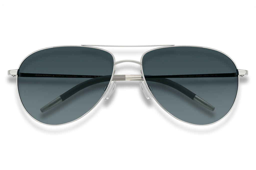 Oliver Peoples - Benedict (OV1002S) Sunglasses Silver with Blue Gradient Polar Lenses