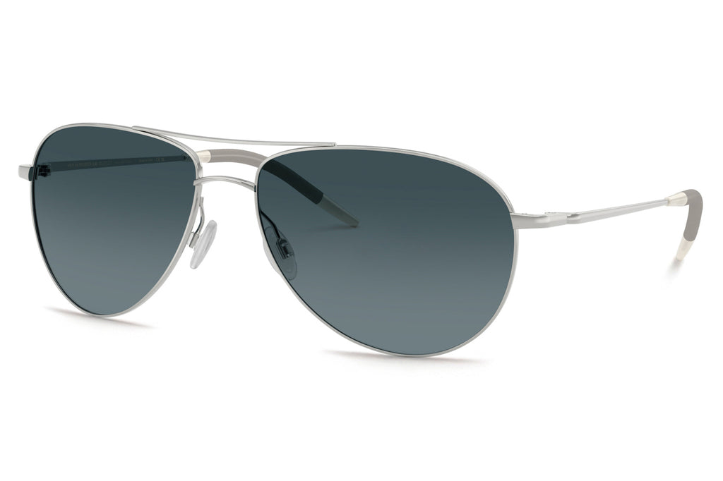 Oliver Peoples - Benedict (OV1002S) Sunglasses Silver with Blue Gradient Polar Lenses